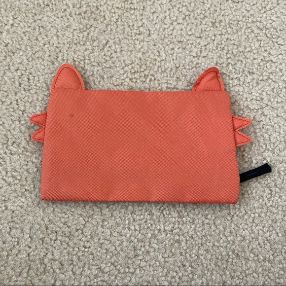 Old Navy 5.5” x 8.5” Orange Fox Zip up Pencil Pouch - Picture 5 of 6